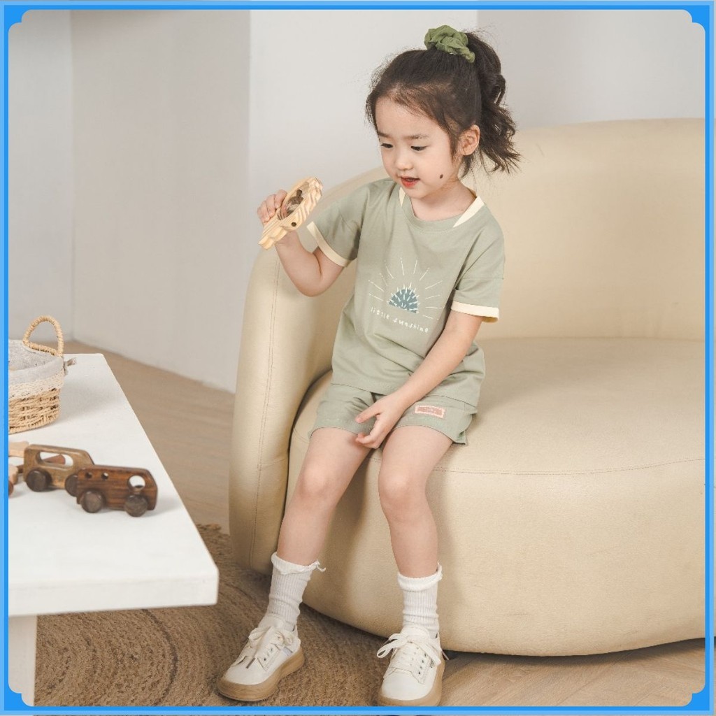 (12M-5Y)Bộ quần áo ngắn tay cổ tròn Gloute cho bé trai bé gái - Bamco BBC130405 | Quần áo BU Baby