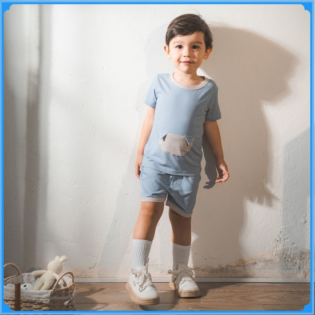 (1Y-5Y) Bộ ngắn tay cổ tròn sợi tre BU BSR1304FF Bubaby bé trai – Bubaby bé gái – Quần áo Bubaby