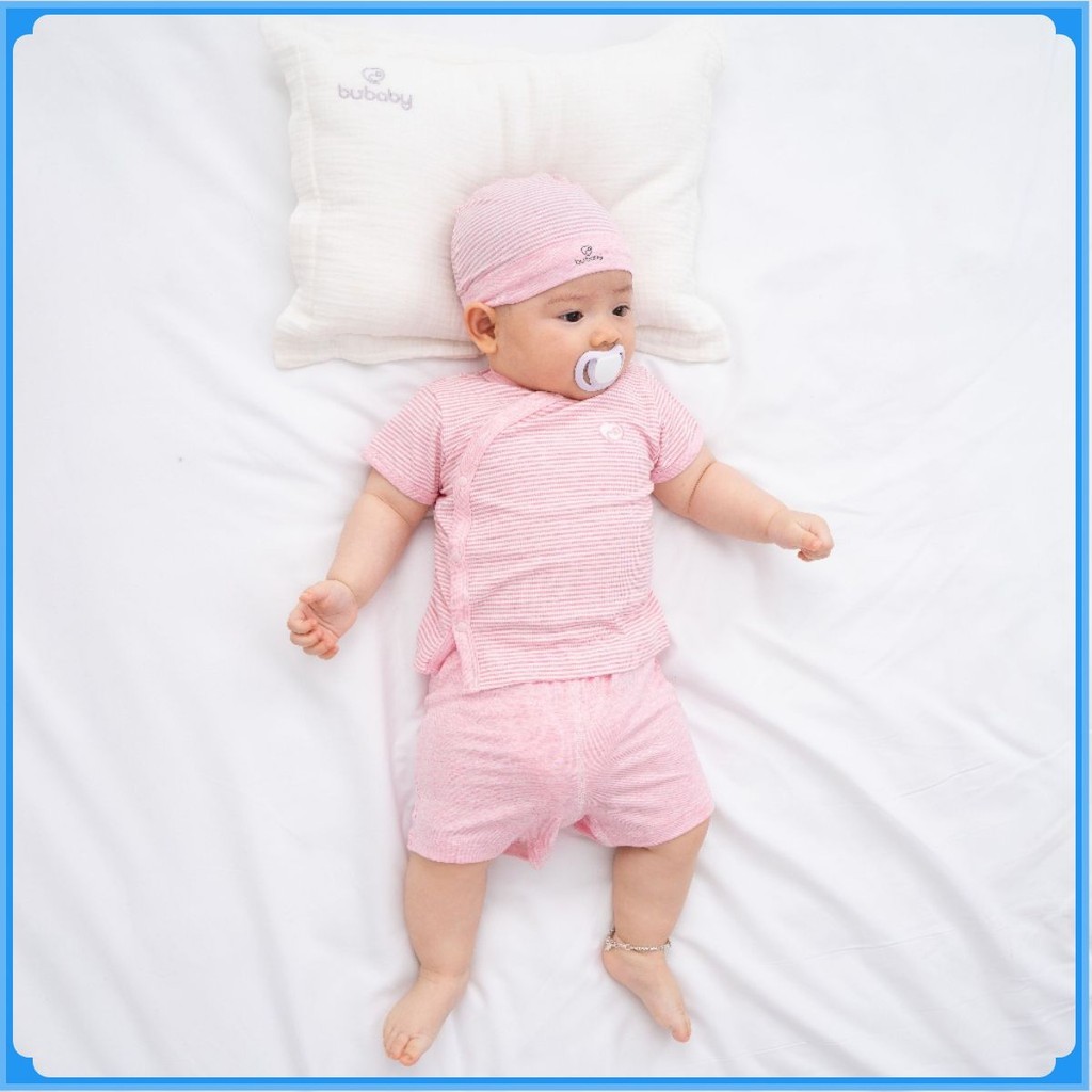 (0-6M) Bộ quần áo ngắn tay cài chéo BSR130800 - Bu baby sơ sinh – Quần áo Bubaby