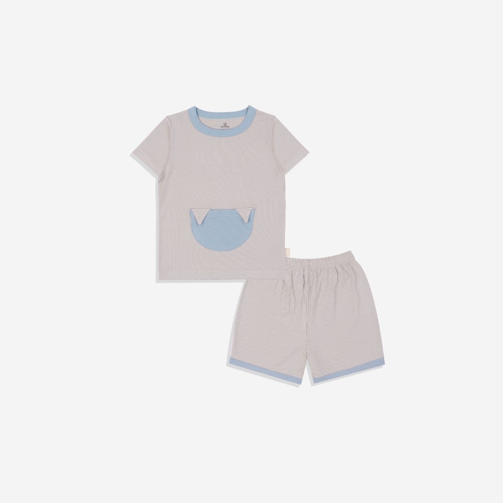 (1Y-5Y) Bộ ngắn tay cổ tròn sợi tre BU BSR1304FF Bubaby bé trai – Bubaby bé gái – Quần áo Bubaby