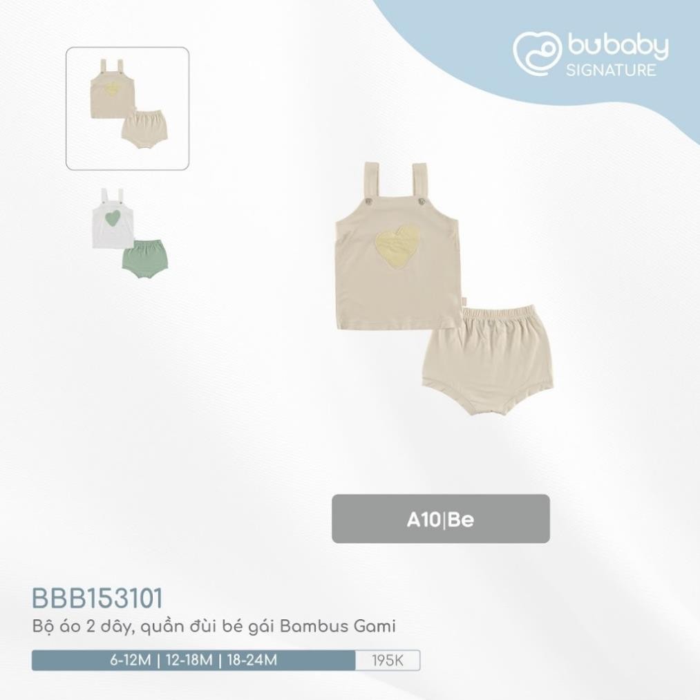 (6M-18M) Bộ quần đùi, áo hai dây bé gái BBB153101 - Bu baby bé gái - Quần áo Bu baby bambus