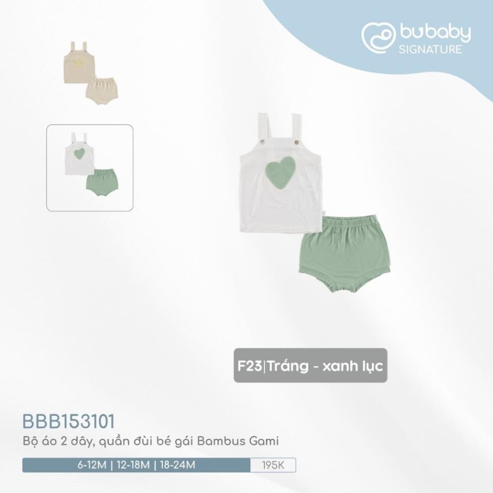 (6M-18M) Bộ quần đùi, áo hai dây bé gái BBB153101 - Bu baby bé gái - Quần áo Bu baby bambus