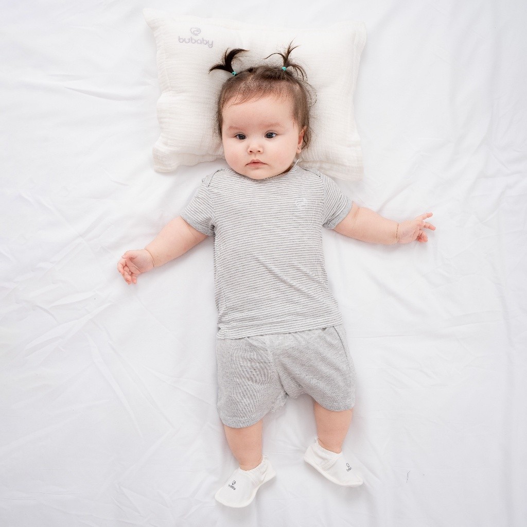 (3M-12M) Bộ quần áo ngắn tay cổ chồm Joyful - Bu baby sơ sinh - Quần áo Bu Baby Siro BSR130500