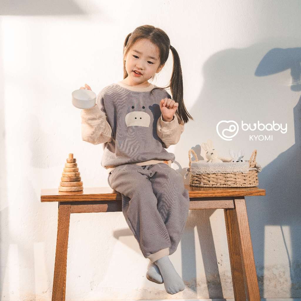 (1Y-5Y) Bộ dài tay cài vai chất nỉ ấm áp - Bộ quần áo mùa đông Bubaby - Bubaby bé trai – Bubaby bé gái – Quần áo Bubaby