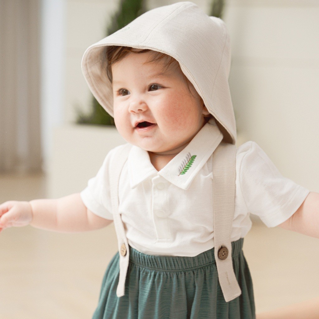 Set Quần yếm kèm áo ngắn tay và mũ bé trai Mimo cho bé từ 6 đến 24 tháng- GMC603201 | Quần áo BuBaby chính hãng