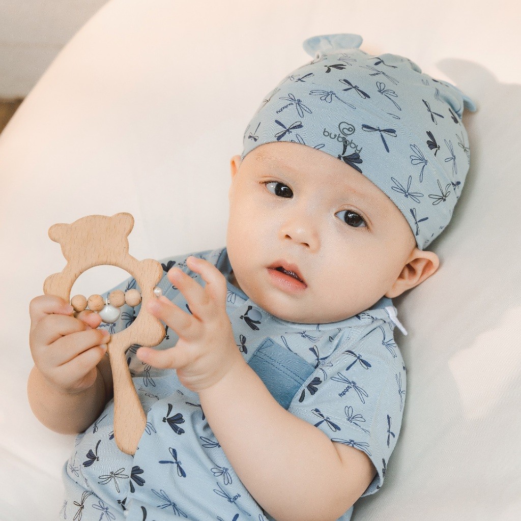 Mũ tròn tai gấu Bambus Dona cho bé sơ sinh ABB1928DN - Bambus - Bubaby sơ sinh - Mũ Bubaby - Bao tay Bu baby