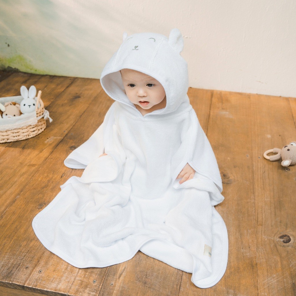 Khăn choàng tắm chui đầu Terry ATR060400 cho bé sơ sinh - Terry Cotton - Bu baby sơ sinh - Mũ Bubaby - Bao tay Bubaby