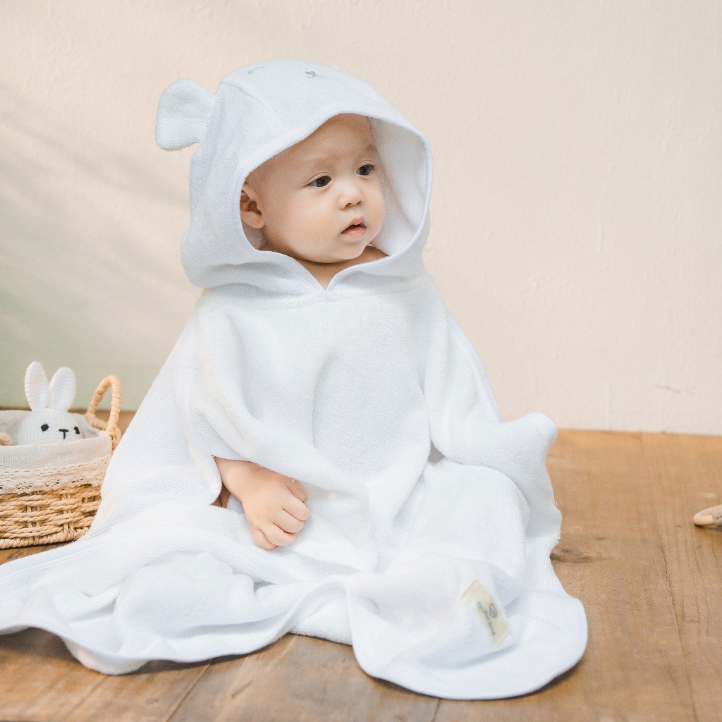 Khăn choàng tắm chui đầu Terry ATR060400 cho bé sơ sinh - Terry Cotton - Bu baby sơ sinh - Mũ Bubaby - Bao tay Bubaby