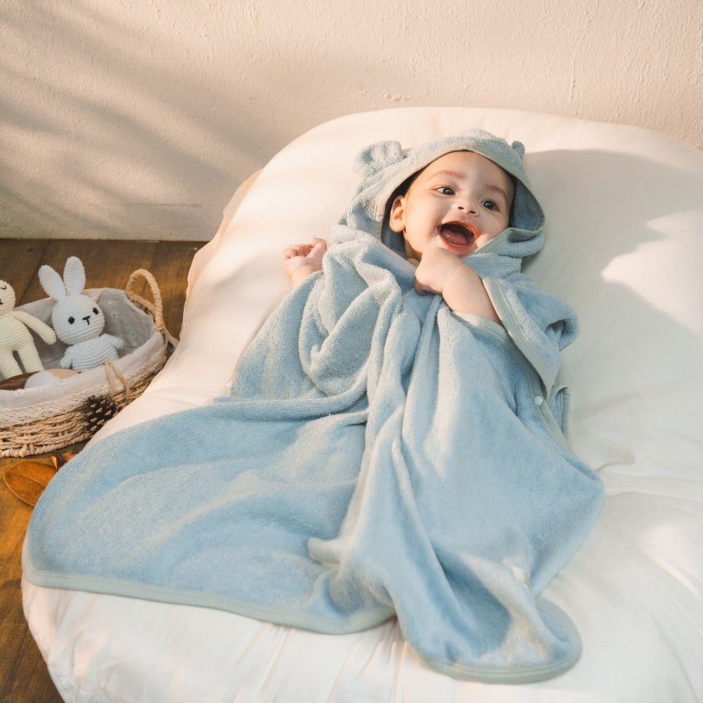 Khăn choàng tắm chui đầu Terry ATR060400 cho bé sơ sinh - Terry Cotton - Bu baby sơ sinh - Mũ Bubaby - Bao tay Bubaby