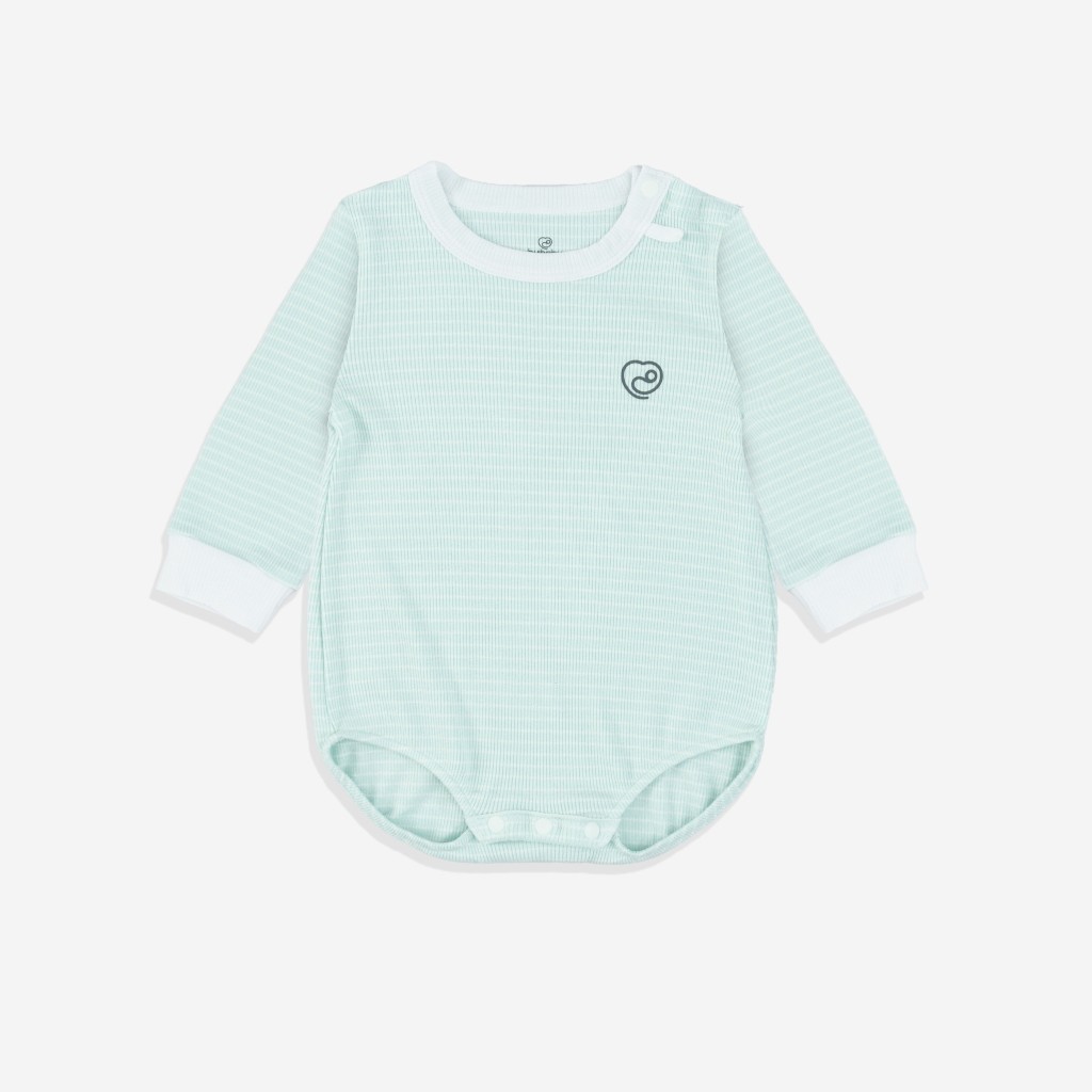 (1M-12M) Bộ đồ liền thân dài tay cài vai BSR2101ST  Siro Stripy cho bé sơ sinh -	Bubaby sơ sinh – Quần áo Bubaby