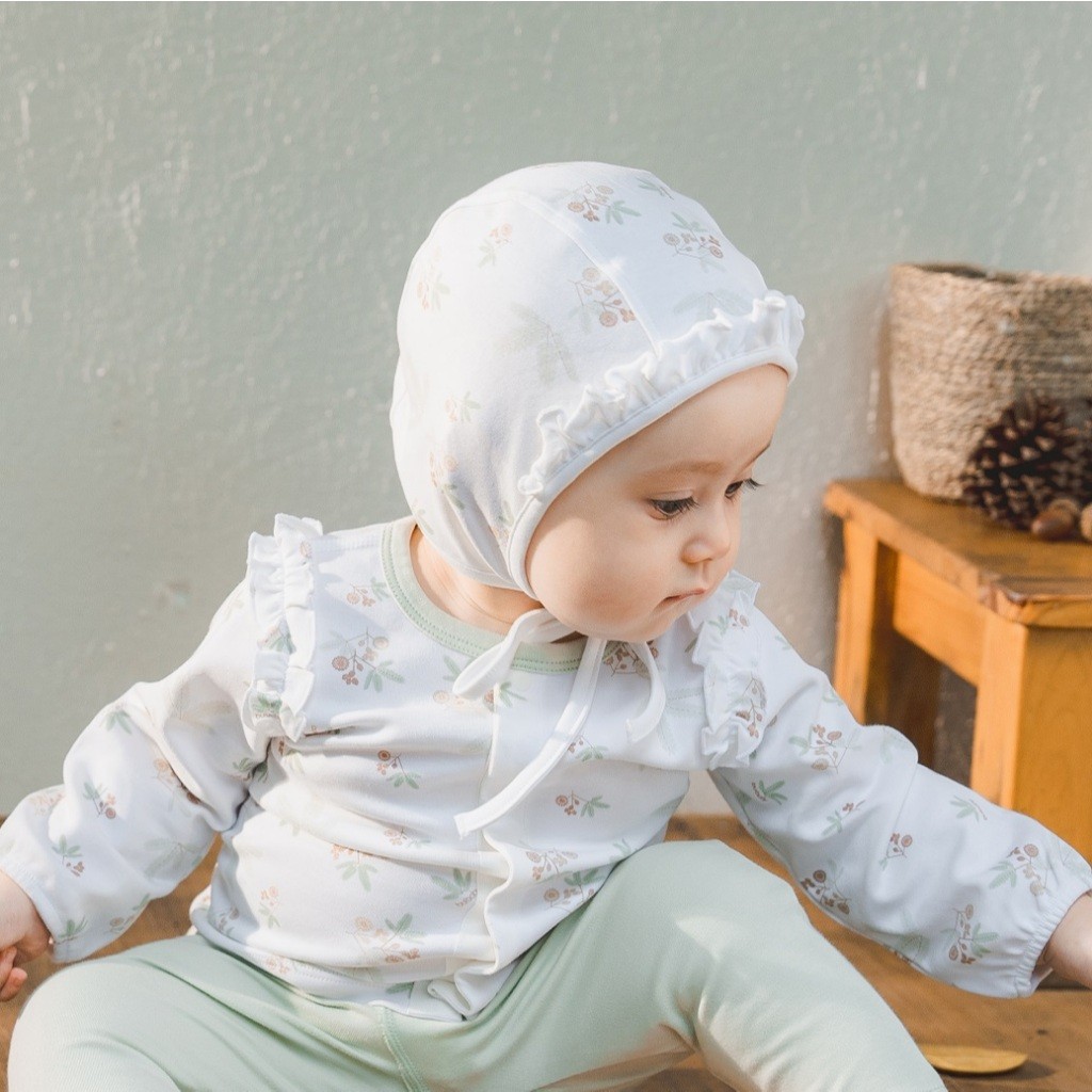 Mũ Buộc dây Mimo - Pure Cotton ACT194301- Bubaby sơ sinh - Mũ Bubaby - Bao tay Bu baby