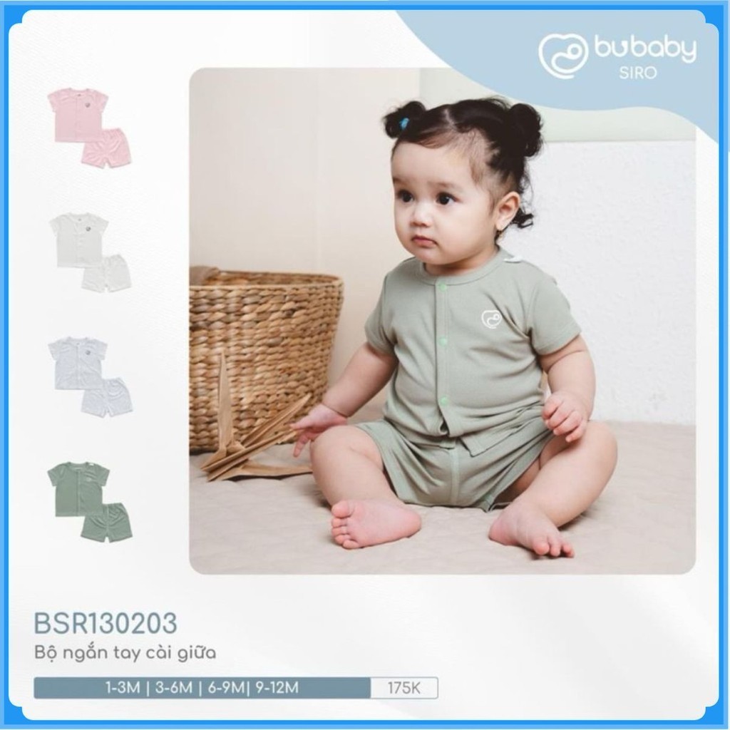 (0-1Y) Bộ ngắn tay cài giữa BSR130203 Bu Baby Siro - Bu baby bé trai - Bu baby bé gái