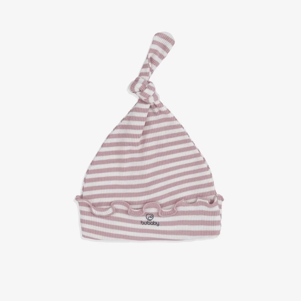 (1M-6M) Mũ nút thắt bé gái ASR1931ST Siro Stripy cho bé sơ sinh - Bubaby sơ sinh - Mũ Bubaby - Bao tay Bubaby