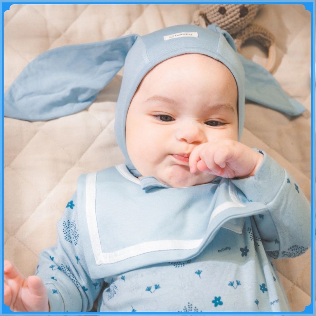 (Freesize) Yếm vuông cho bé 2 in 1 BU ACT012I00- Bubaby sơ sinh