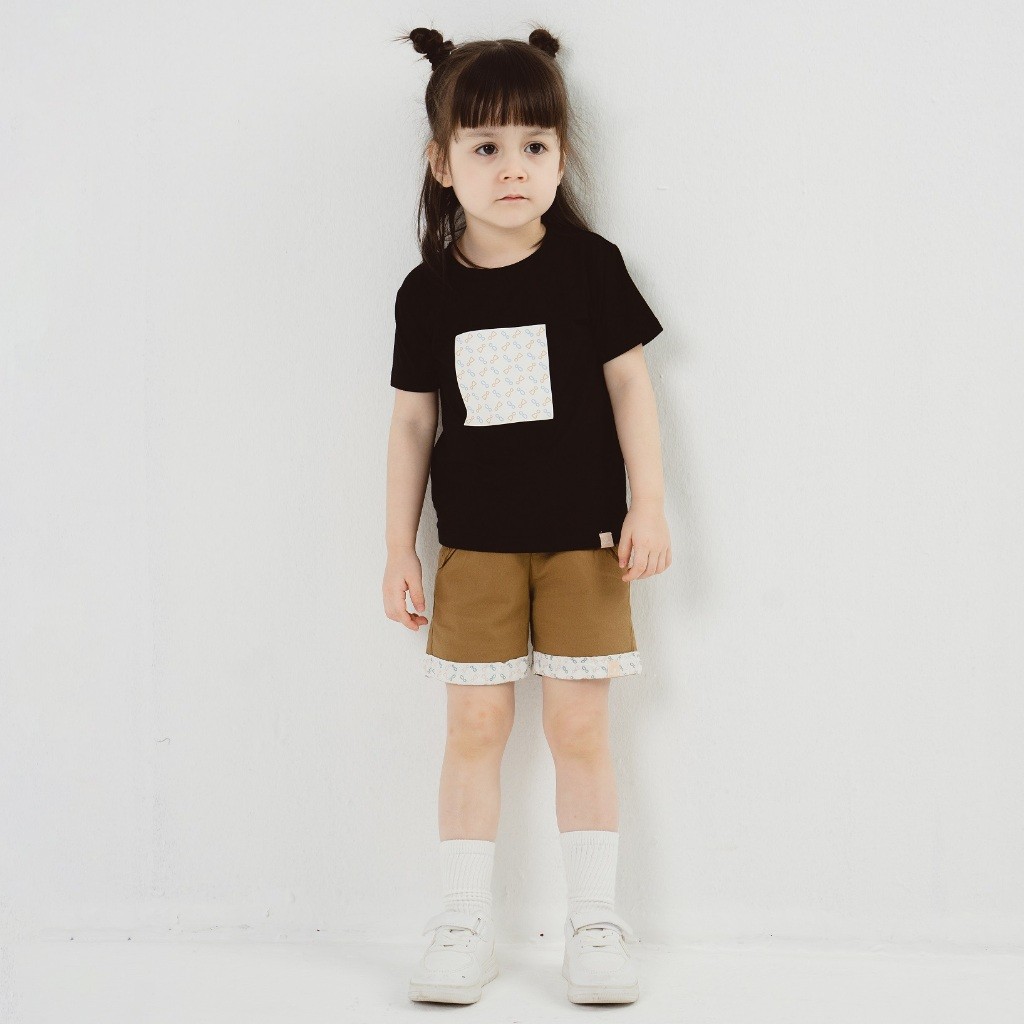 (1Y-5Y) Áo ngắn tay cổ tròn co giãn thoải mái cho bé - Áo bé trai - Áo Bubaby bé gái Quần áo BuBaby Signature BBC330404