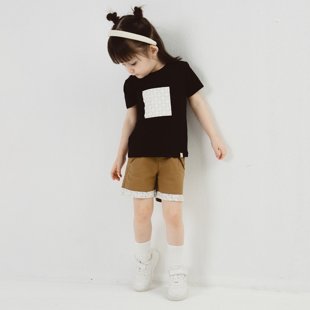 (1Y-5Y) Áo ngắn tay cổ tròn co giãn thoải mái cho bé - Áo bé trai - Áo Bubaby bé gái Quần áo BuBaby Signature BBC330404