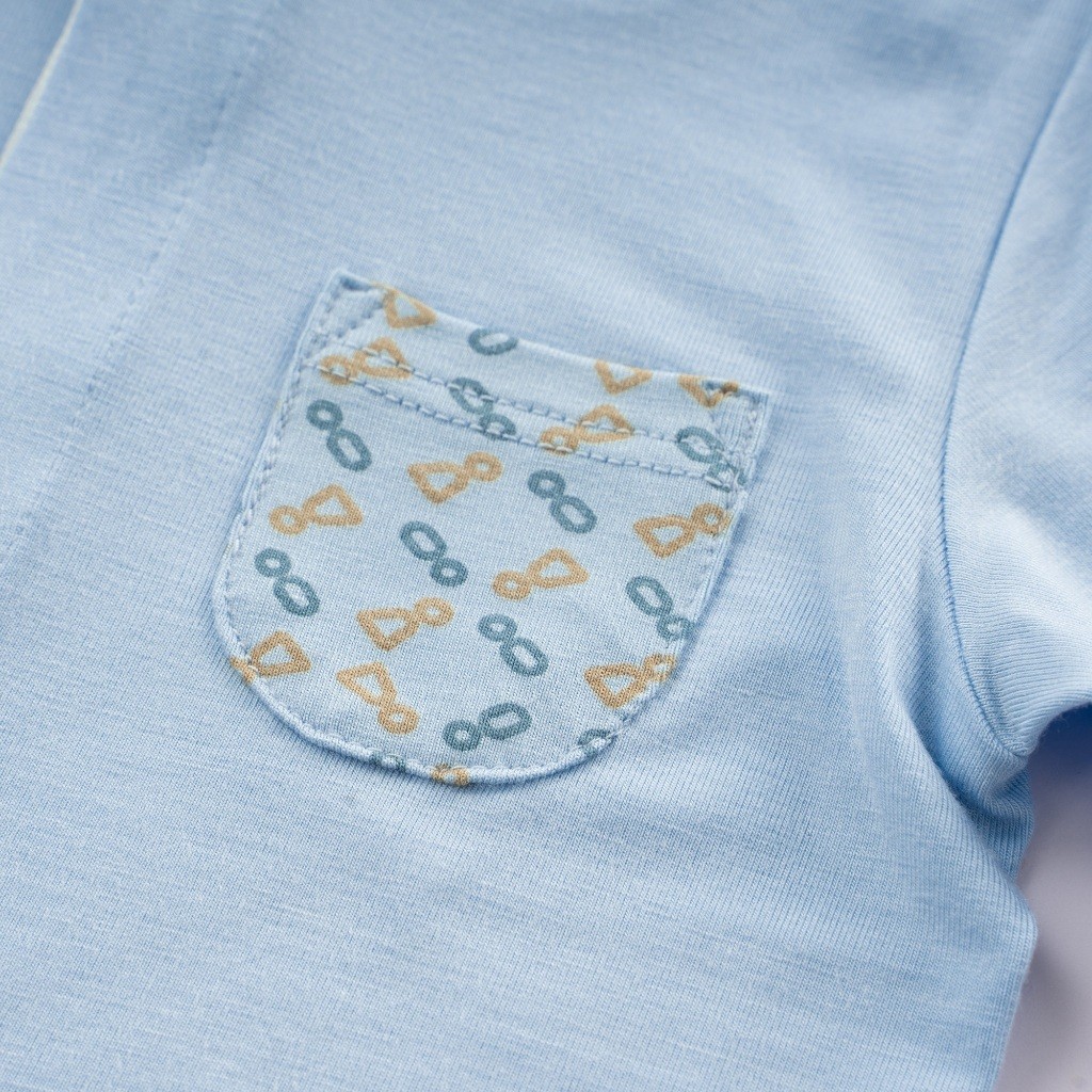 Bộ dài tay cài giữa cho bé sơ sinh vải sợi tre mểm mại - Bambus BBB110201 | Quần áo BuBaby chính hãng