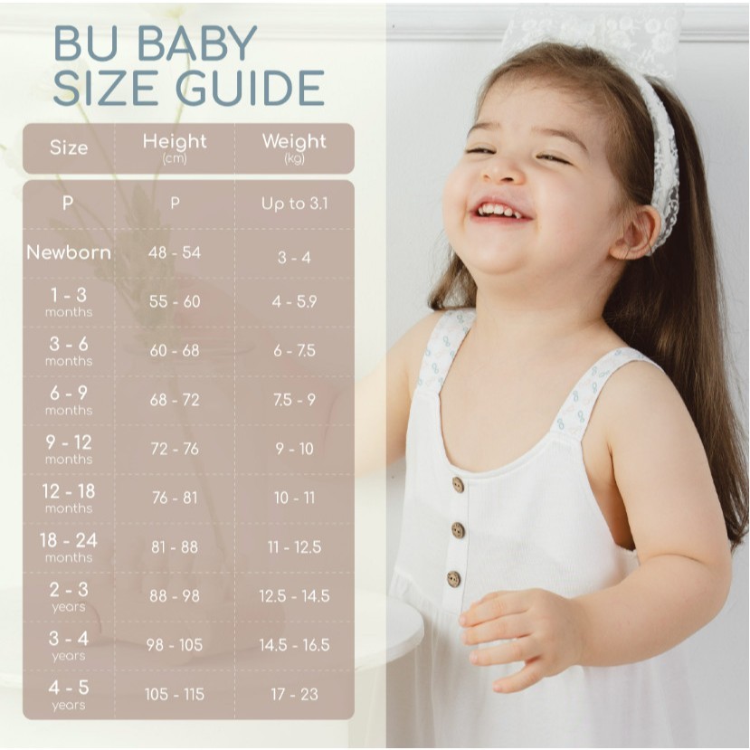 (1-12M) Bubaby Body chip dài tay cài vai Gloute BBC210103 - Bubaby sơ sinh