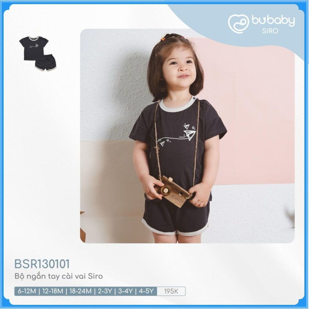 (6M-5Y) Bộ ngắn tay cài vai BSR130101 Bu baby Siro - Bu baby bé trai - Bu baby bé gái