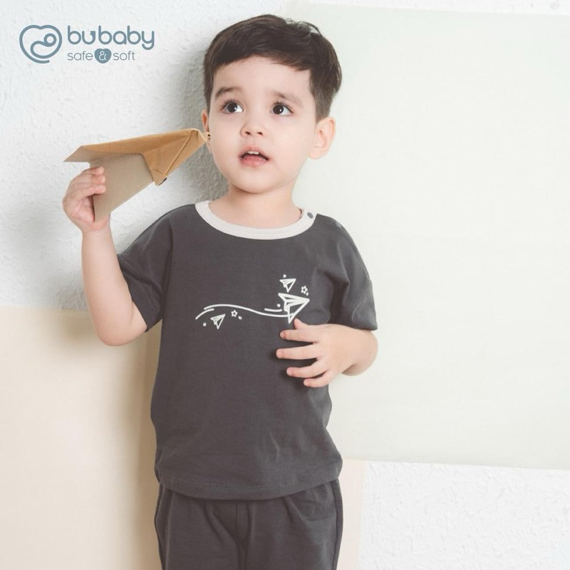 (6M-5Y) Bộ ngắn tay cài vai BSR130101 Bu baby Siro - Bu baby bé trai - Bu baby bé gái