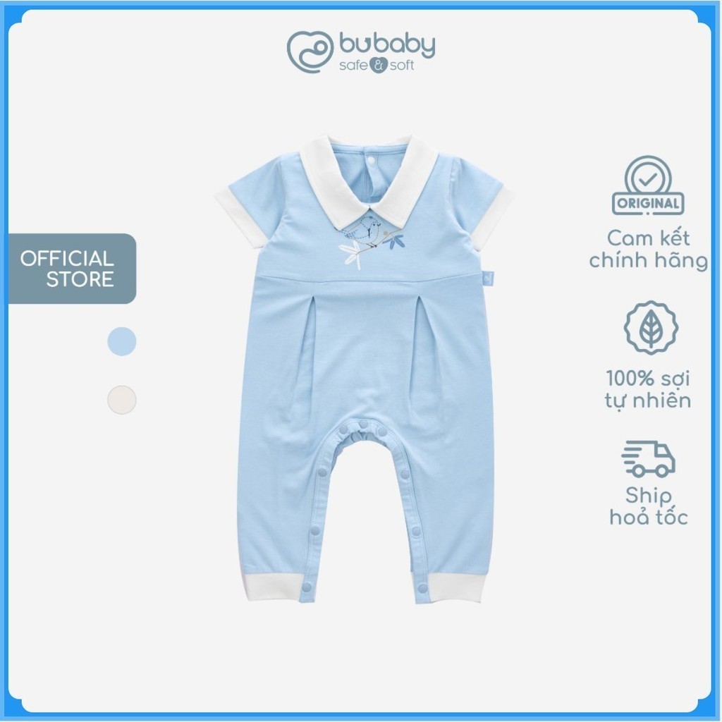 (0-12M) Bộ đồ liền thân ngắn tay cổ Peterpan Kyomi cho bé  - BBC230301 | Quần áo BuBaby chính hãng