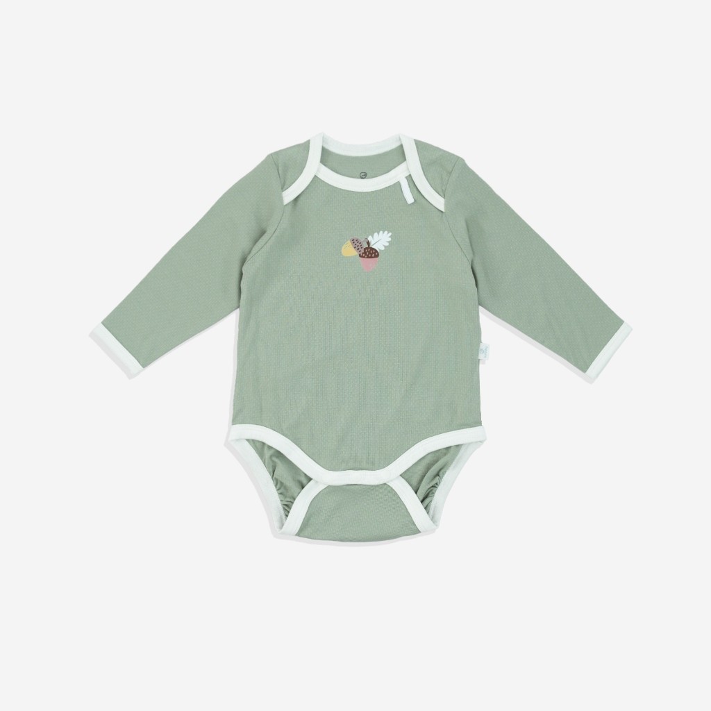 (1M-12M) Bộ đồ liền thân dài tay cổ chồm BSR210500 Siro cho bé sơ sinh -	Bubaby sơ sinh – Quần áo Bubaby