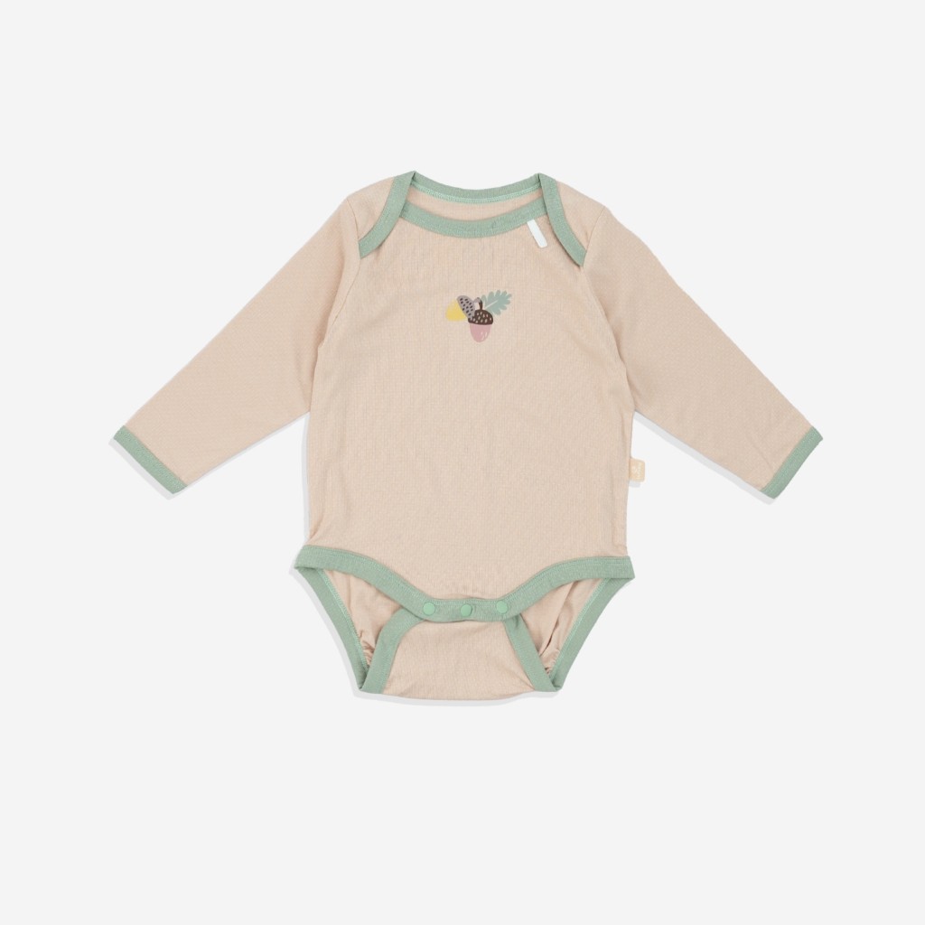 (1M-12M) Bộ đồ liền thân dài tay cổ chồm BSR210500 Siro cho bé sơ sinh -	Bubaby sơ sinh – Quần áo Bubaby