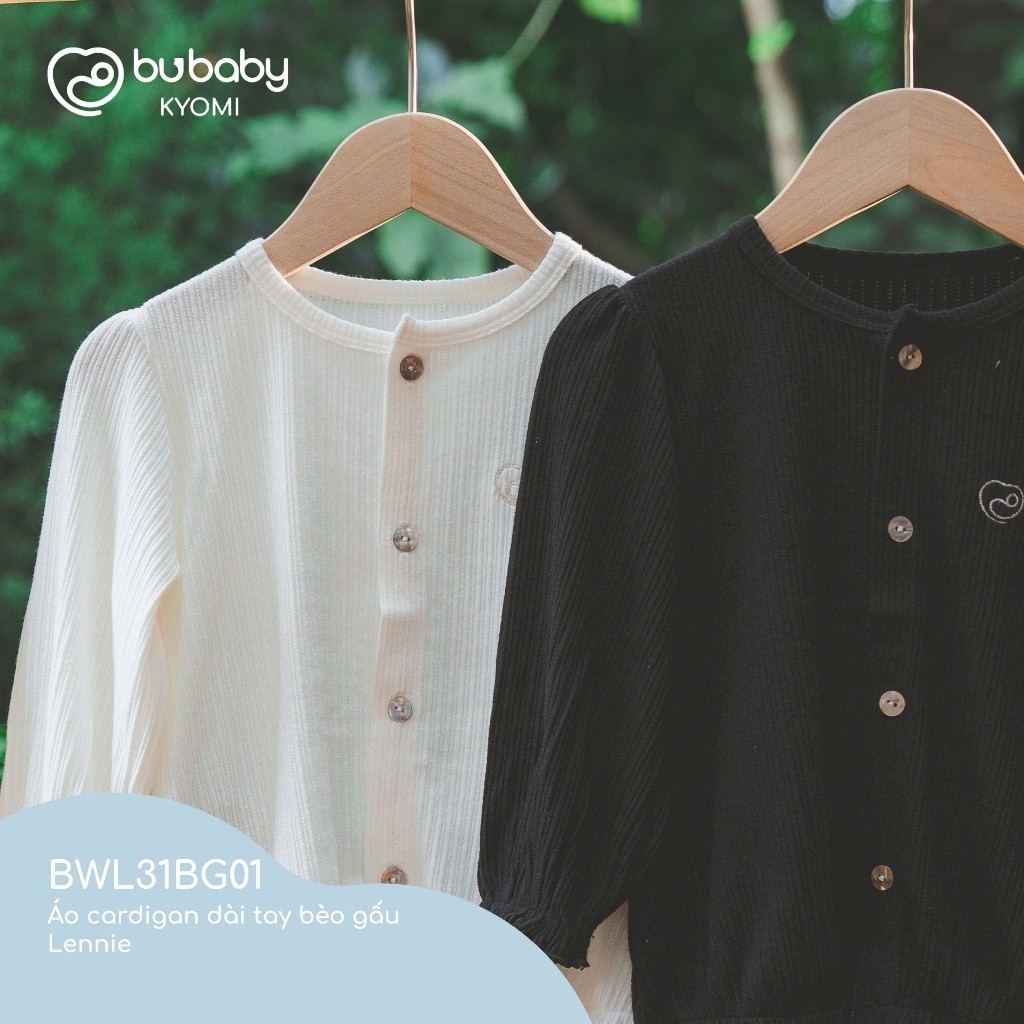 (6M-4Y) Áo cardigan dài tay bèo gấu BuBaby Lennie BWL31BG01 | Quần áo BU Baby chính hãng