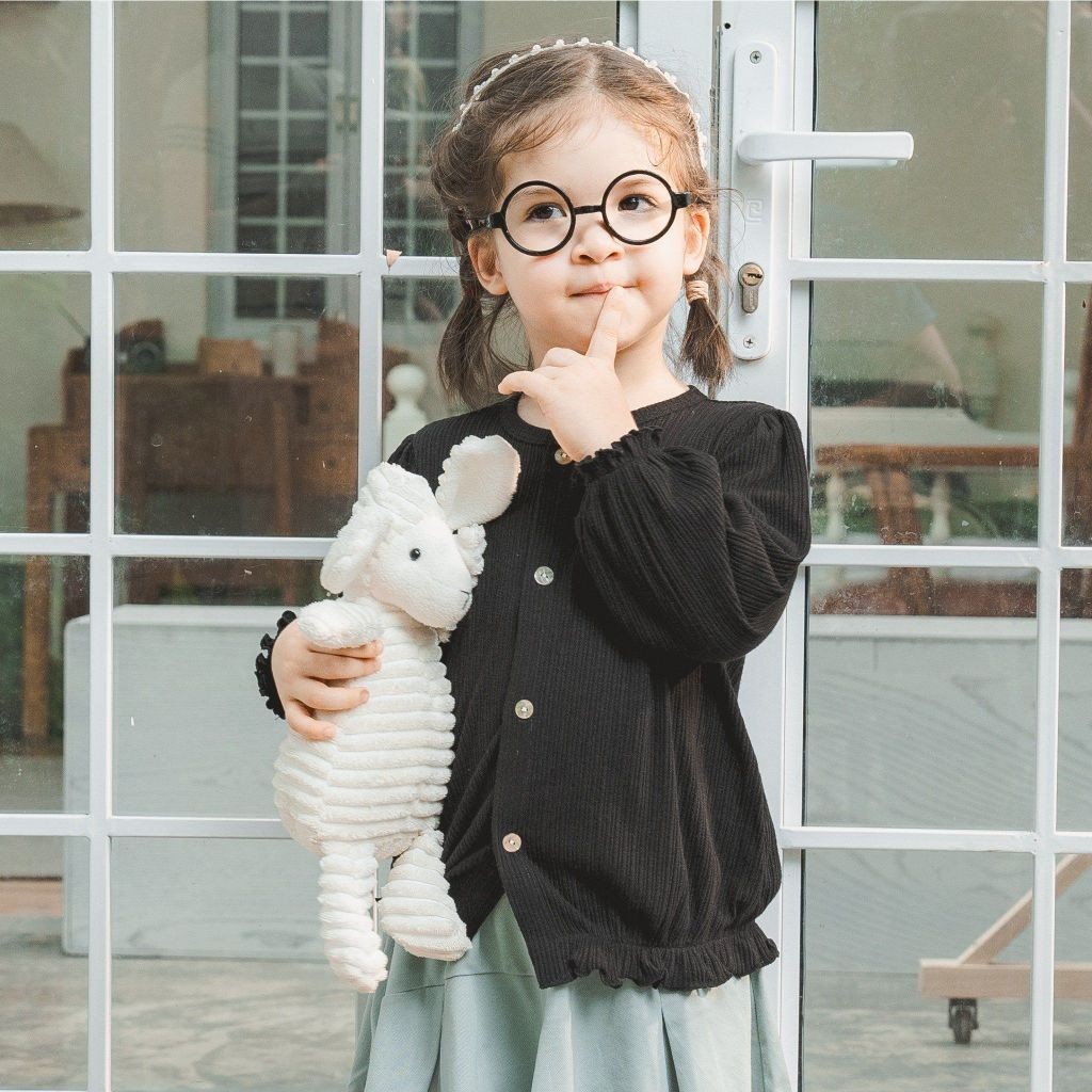 (6M-4Y) Áo cardigan dài tay bèo gấu BuBaby Lennie BWL31BG01 | Quần áo BU Baby chính hãng