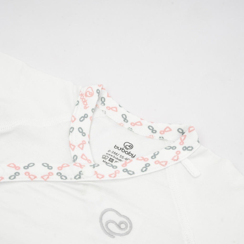 (NB - Blue) Bộ dài tay cài chéo Iconic sợi tre co giãn thoải mái thuận tiện cho bé BuBaby BBB1108NS - Quần áo BuBaby