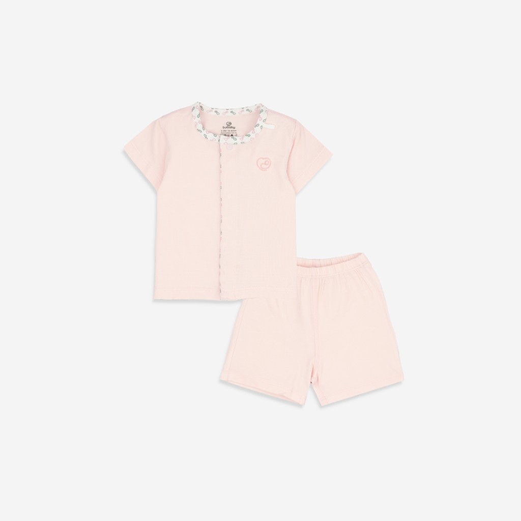 (1-3M-Blue) Bộ ngắn tay cài giữa Iconic co giãn thoải mái thuận tiện cho bé yêu BuBaby BBB1302NS | Quần áo BuBaby