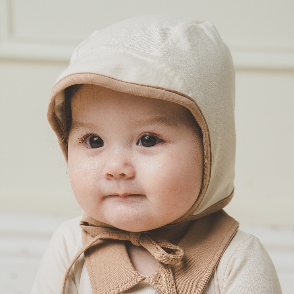 Mũ buộc dây Bonnet Mimo sơ sinh dành cho bé trai, bé gái dễ thương - BU ABC194301 | Phụ kiện BuBaby chính hãng