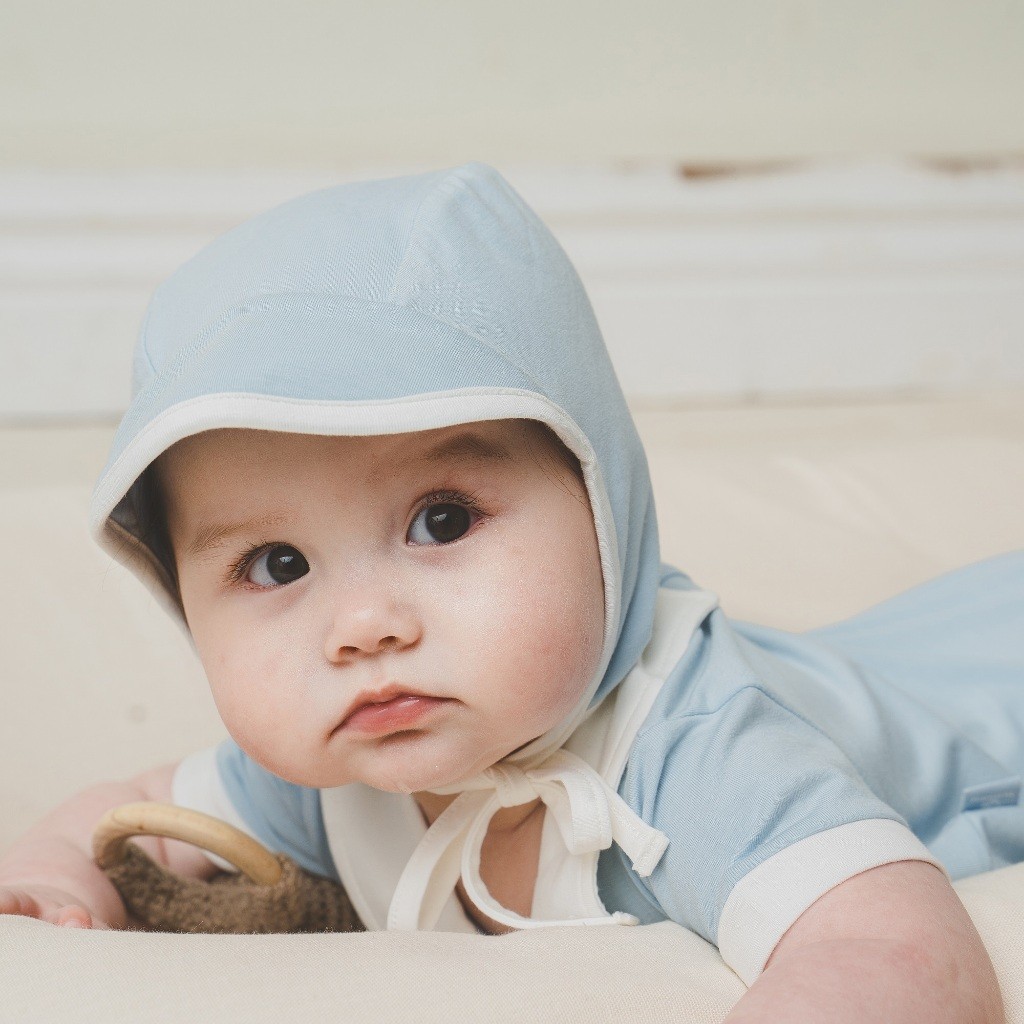 Mũ buộc dây Bonnet Mimo sơ sinh dành cho bé trai, bé gái dễ thương - BU ABC194301 | Phụ kiện BuBaby chính hãng