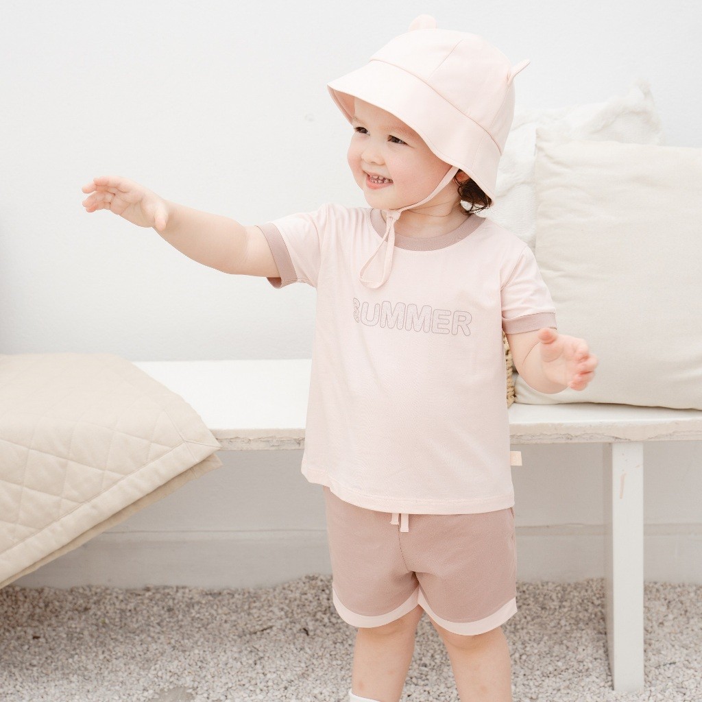 (6M-5Y) Bộ quần áo ngắn tay cổ tròn Muda Bubaby cho bé trai, Bu baby bé gái - Kyomi BBC1304MD