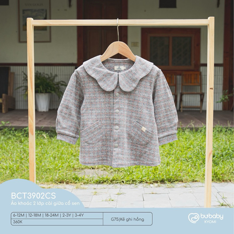 (6M-4Y) Bubaby áo khoác 2 lớp cho bé gái - Bu baby bé gái - Áo khoác mùa đông Bubaby