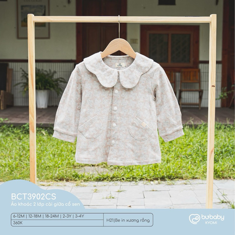 (6M-4Y) Bubaby áo khoác 2 lớp cho bé gái - Bu baby bé gái - Áo khoác mùa đông Bubaby