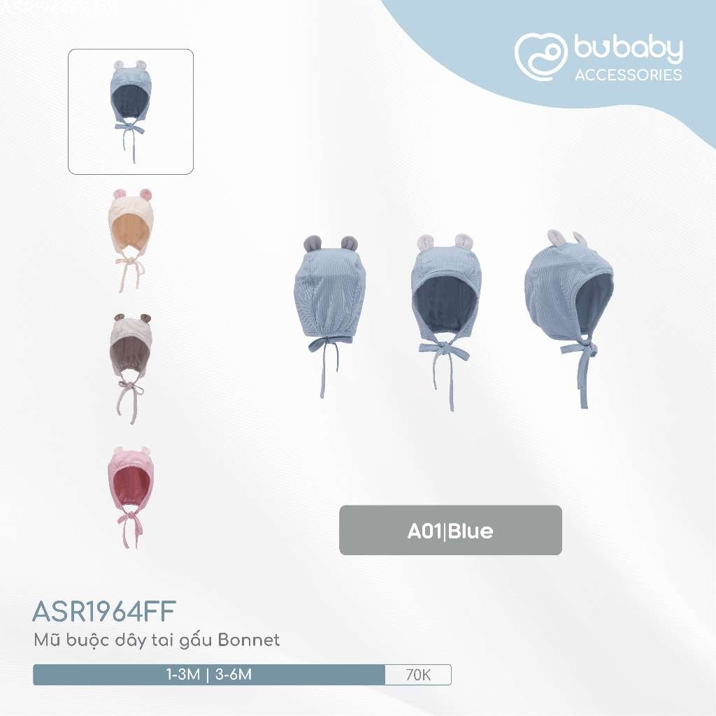 Mũ buộc dây tai thỏ Siro sơ sinh cho bé gái mềm mại, dễ thương - BU Siro ASR194321 | Phụ kiện BuBaby chính hãng