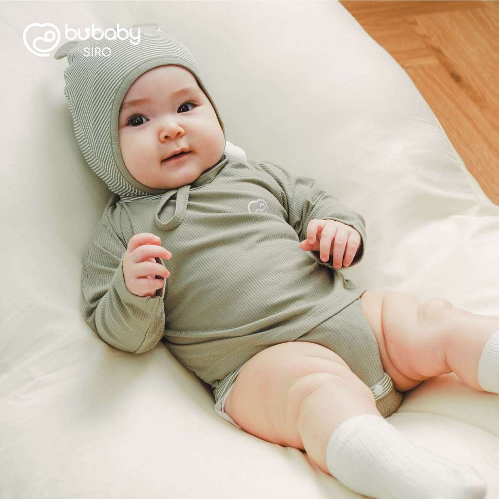 Mũ buộc dây tai thỏ Siro sơ sinh cho bé gái mềm mại, dễ thương - BU Siro ASR194321 | Phụ kiện BuBaby chính hãng