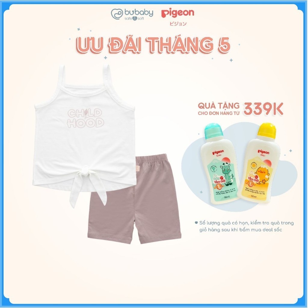 Bộ quần áo 2 dây cho bé gái Muda từ 12 tháng đến 5 tuổi - Kyomi BBC1531MD | Quần áo chính hãng