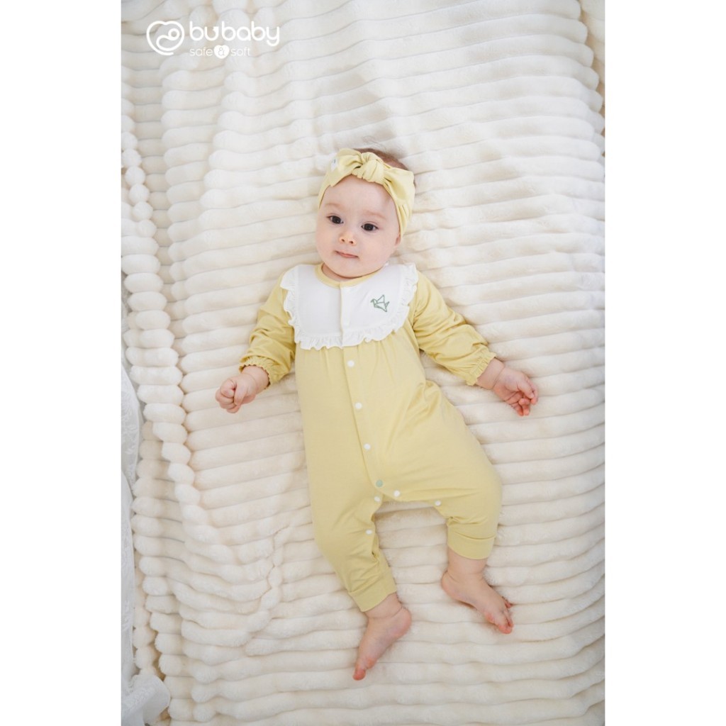 (0-12M) Body dài tay cài giữa bèo ngực BBB2102BN Bambus Gami - BU Baby sơ sinh - Quần áo Bu baby