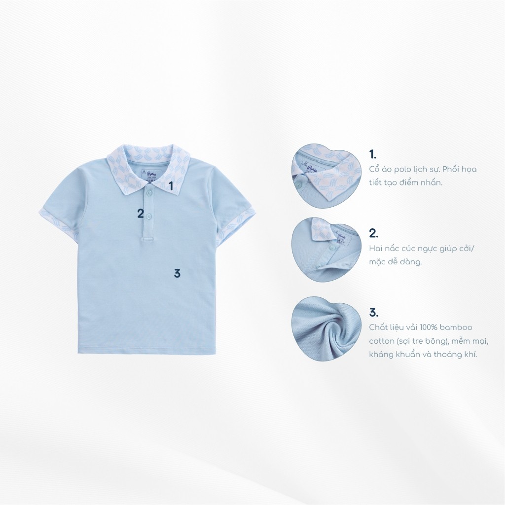 (4Y-5Y) Áo ngắn tay  Bu baby cổ Polo BPN330303 - Áo cho bé trai, bé gái Ponie  Bu baby bé trai -  Bu baby bé gái