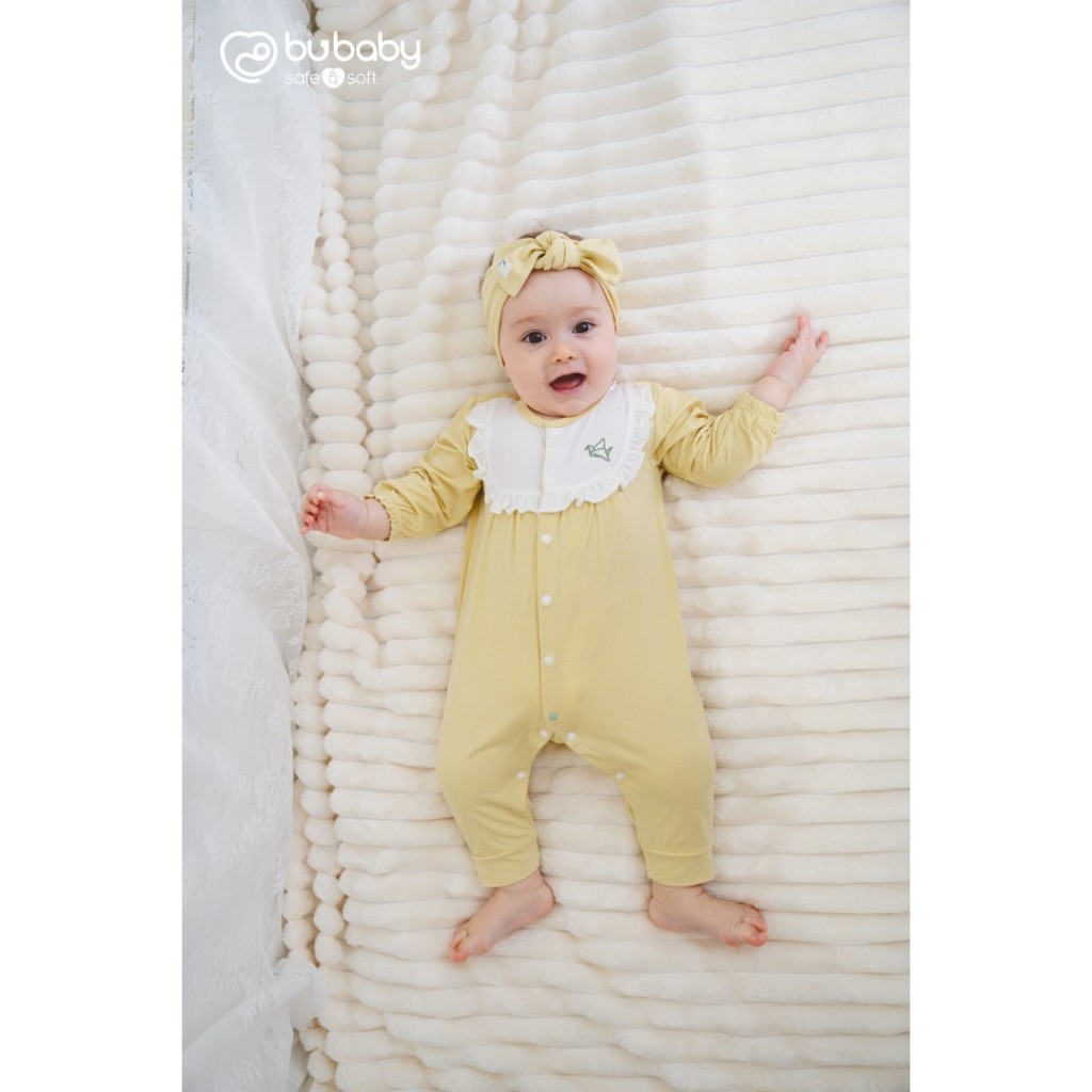 (0-12M) Body dài tay cài giữa bèo ngực BBB2102BN Bambus Gami - BU Baby sơ sinh - Quần áo Bu baby