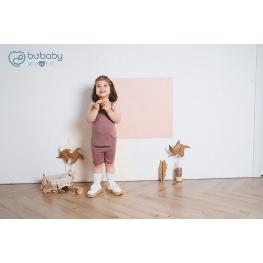 (6M-5Y) Bộ áo 2 dây, quần đùi bé gái BSR153100 BU Baby bé gái - Siro  Quần áo BU chính hãng