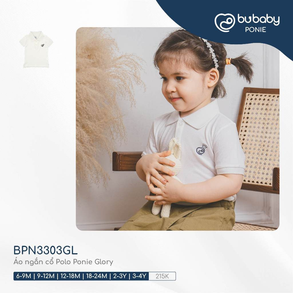(1Y-4Y) Áo ngắn cổ Polo Ponie Glory BPN3303GL cho bé trai, bé gái  Ponie - Áo Bubaby - Áo Bubay bé trai - Bubaby bé gái