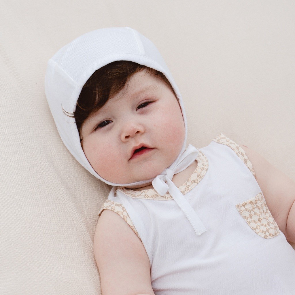 (0-6M) Mũ Buộc dây Iconic 2 cho bé sơ sinh - Mũ sơ sinh Bu baby - Mũ Bu Baby Bambus ABB1943IN
