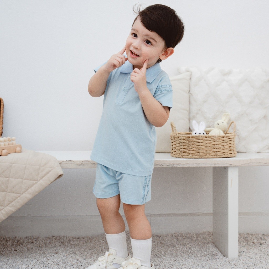 (3Y-5Y)Bộ quần áo ngắn tay cổ Polo Ponie cho bé trai, bé gái - Ponie BPN130300 | Bu baby bé trai - Bu baby bé gái