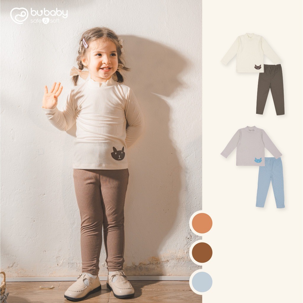 (6M-5Y) Áo dài tay cao cổ BSR310901 Siro Jacquard nhiều màu sắc - Siro - Bubaby bé trai – Bubaby bé gái – Quần áo Bubaby