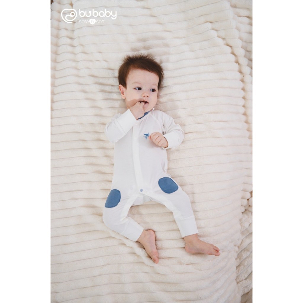 (0-3M) Body dài tay cài giữa Gami BBB210206 Bu baby cho bé sơ sinh - BU Baby sơ sinh