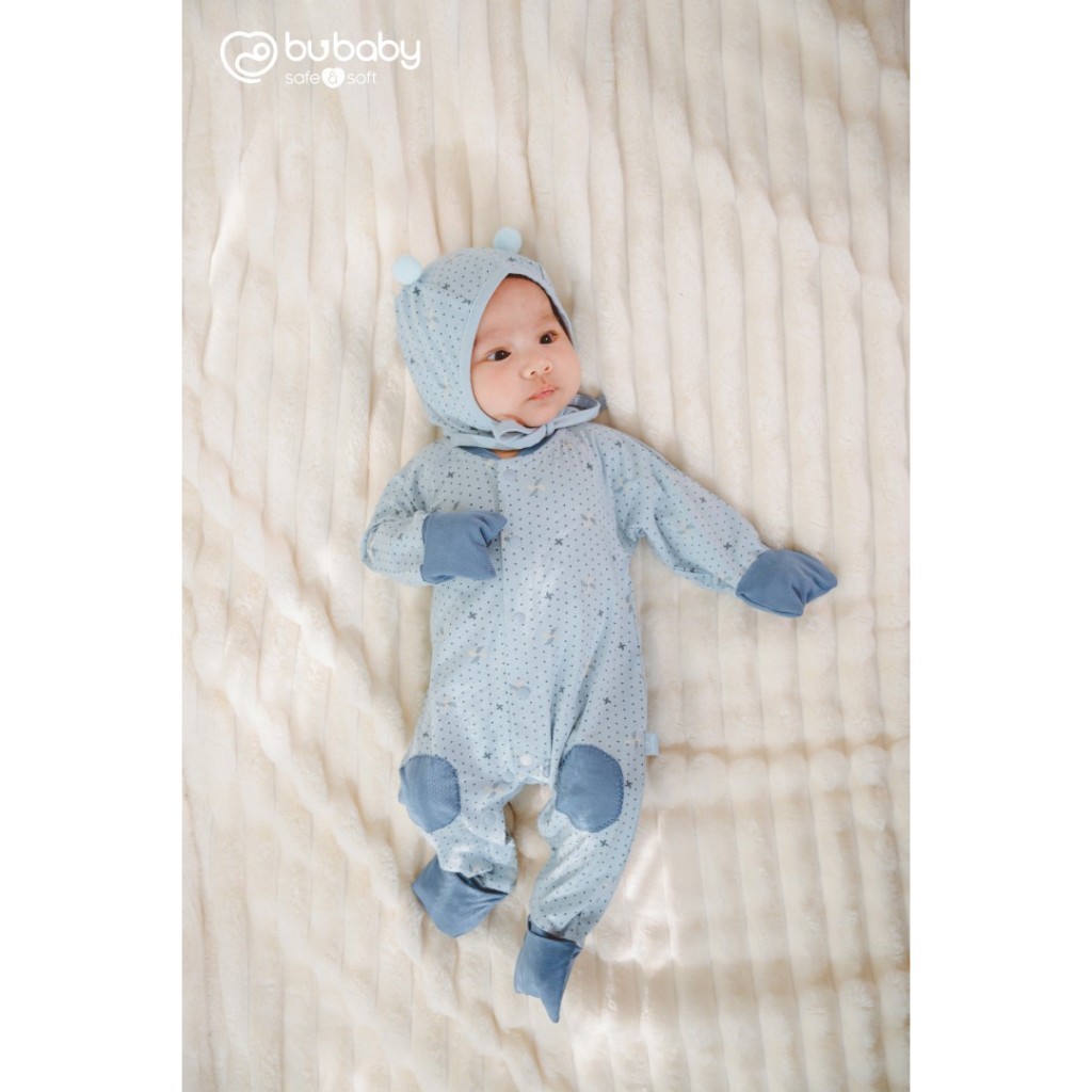 (0-3M) Body dài tay cài giữa Gami BBB210206 Bu baby cho bé sơ sinh - BU Baby sơ sinh