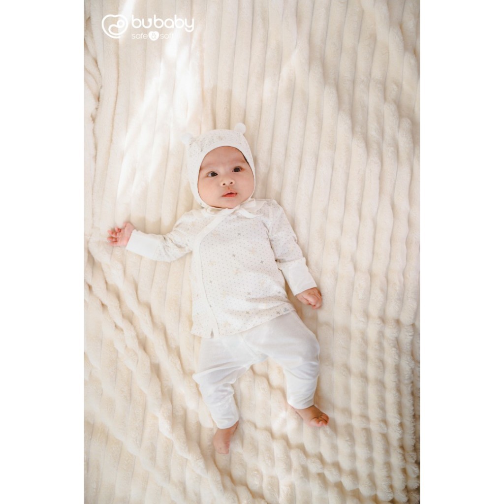 (0-3M) BU Baby sơ sinh - BBB1108PP Bộ dài tay cài chéo cổ Peter Pan Gami cho bé sơ sinh